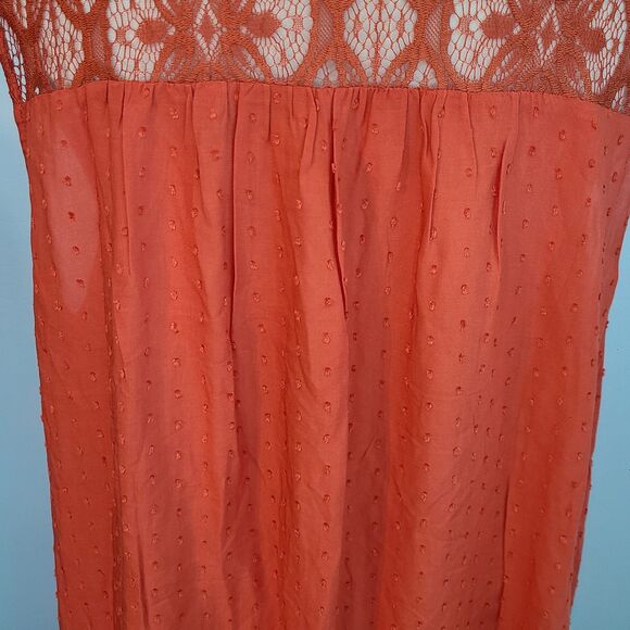 TORRID Womens 2X Orange Swiss Dot Crochet Inset Tank Top Boho Feminine Fairy - Picture 11 of 16